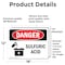 Signmission Sulfuric Acid Danger Sign, Vinyl Decal, 18in W x 12in L, 2PK OS-2PACK-DS-D-1218-L-1585 - alternate 5